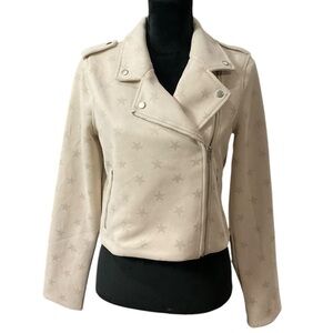 LeLis Faux Suede Star Moto Jacket Size Small